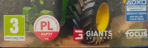 Farming Simulator 19, the PEGI square on its front