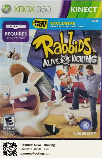 Rabbids: Alive & Kicking Xbox 360, NTSC box front