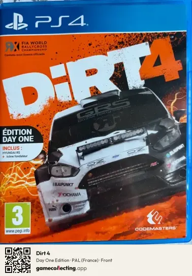Dirt 4 PlayStation 4, France box front