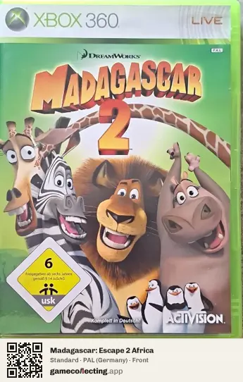 Madagascar: Escape 2 Africa Xbox 360, Germany box front