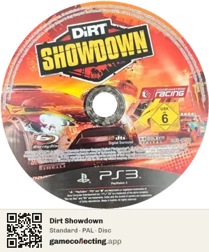 Dirt Showdown PlayStation 3, PAL disc