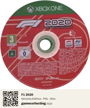 F1 2020 Xbox One, PAL disc