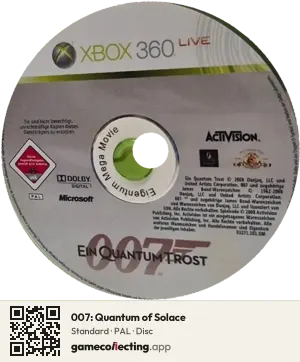 007: Quantum of Solace Xbox 360, PAL disc