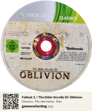 Fallout 3 / The Elder Scrolls IV: Oblivion Xbox 360, PAL disc