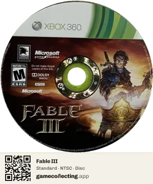 Fable III Xbox 360, NTSC disc