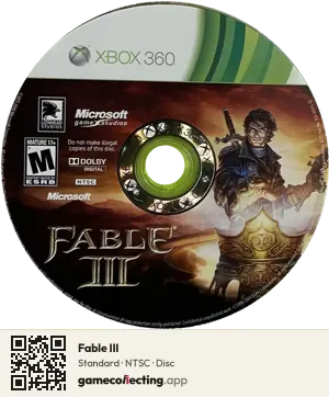 Fable III Xbox 360, NTSC disc