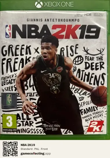 NBA 2K19 Xbox One, PAL box front