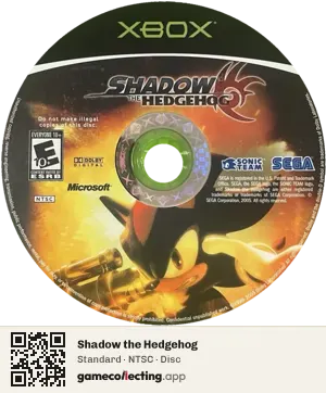 Shadow the Hedgehog Xbox, NTSC disc
