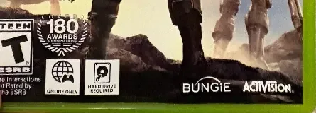 Destiny, the ESRB box on its front