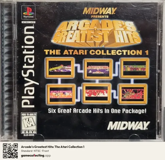Arcade's Greatest Hits: The Atari Collection 1 PlayStation, NTSC box front
