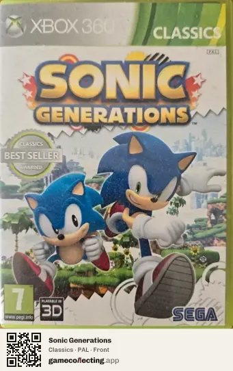Sonic Generations Xbox 360, PAL box front