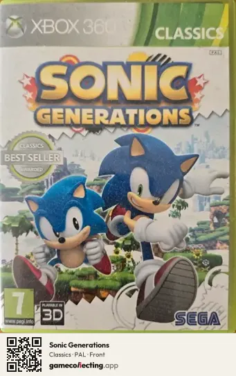 Sonic Generations Xbox 360, PAL box front