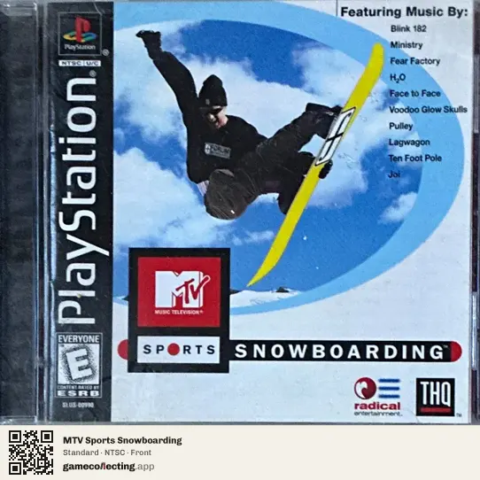 MTV Sports Snowboarding PlayStation, NTSC box front