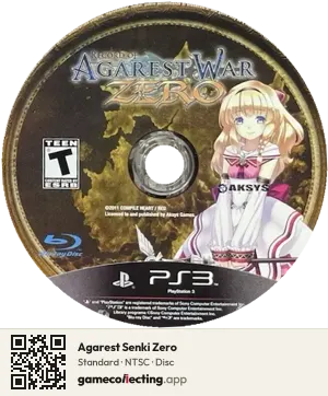 Agarest Senki Zero PlayStation 3, NTSC disc