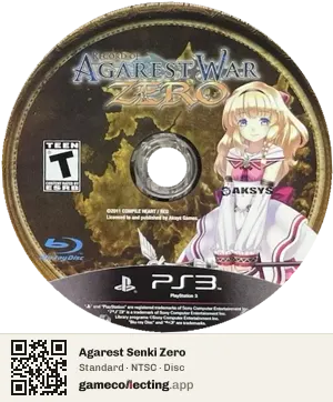 Agarest Senki Zero PlayStation 3, NTSC disc