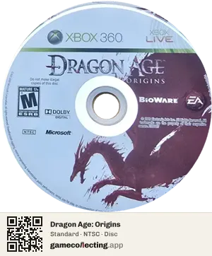 Dragon Age: Origins Xbox 360, NTSC disc