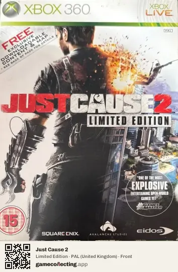 Just Cause 2 Xbox 360, United Kingdom box front