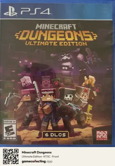 Minecraft Dungeons PlayStation 4, NTSC box front