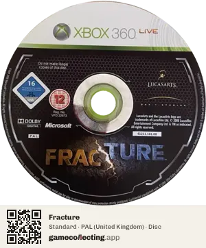 Fracture Xbox 360, PAL disc