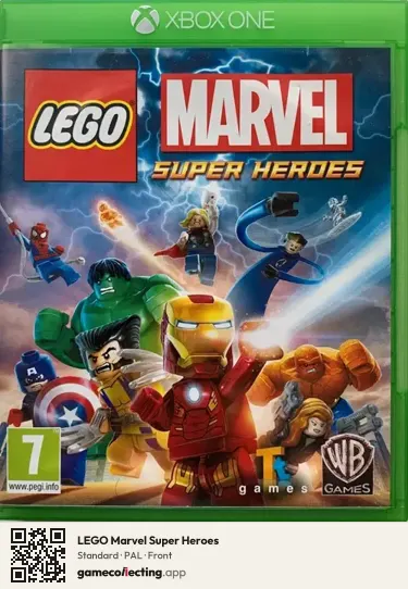 LEGO Marvel Super Heroes Xbox One, PAL box front