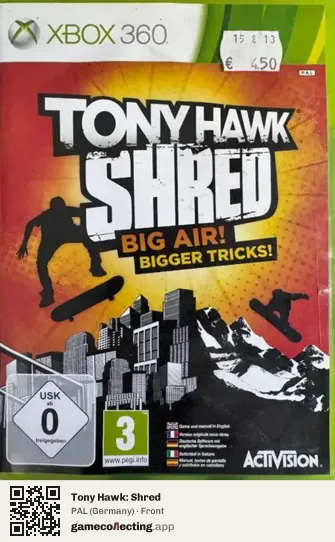 Tony Hawk: Shred Xbox 360, Germany box front