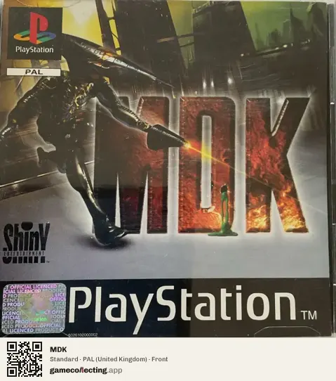 MDK PlayStation, United Kingdom box front