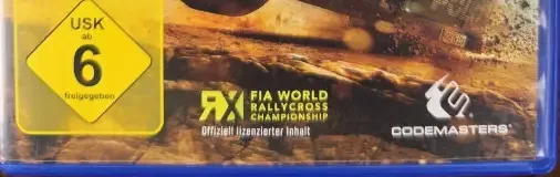 Dirt Rally, the USK square on its front
