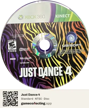 Just Dance 4 Xbox 360, NTSC disc