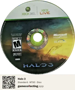 Halo 3 Xbox 360, NTSC disc