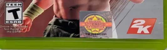 WWE 2K15, the ESRB box on its front