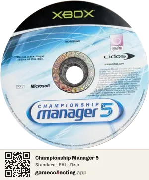 Championship Manager 5 Xbox, PAL disc
