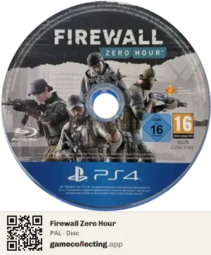 Firewall Zero Hour PlayStation 4, PAL disc