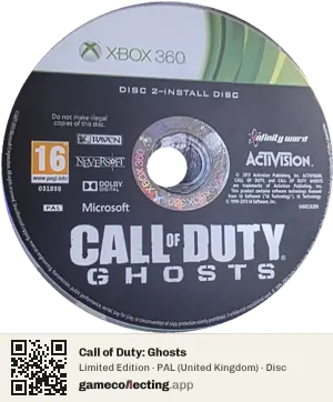 Call of Duty: Ghosts Xbox 360, PAL disc