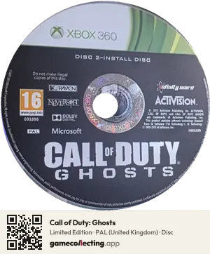 Call of Duty: Ghosts Xbox 360, PAL disc