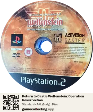 Return to Castle Wolfenstein: Operation Resurrection PlayStation 2, PAL disc