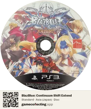 BlazBlue: Continuum Shift Extend PlayStation 3, Asia disc