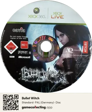 Bullet Witch Xbox 360, PAL disc