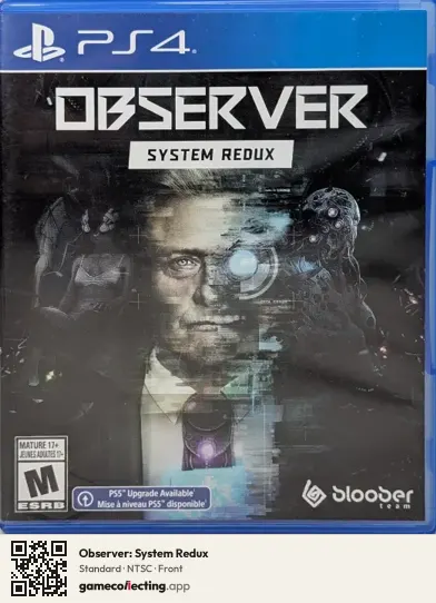 Observer: System Redux PlayStation 4, NTSC box front