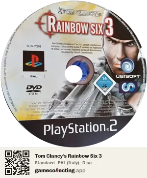 Tom Clancy's Rainbow Six 3 PlayStation 2, PAL disc