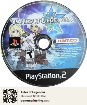 Tales of Legendia PlayStation 2, NTSC disc