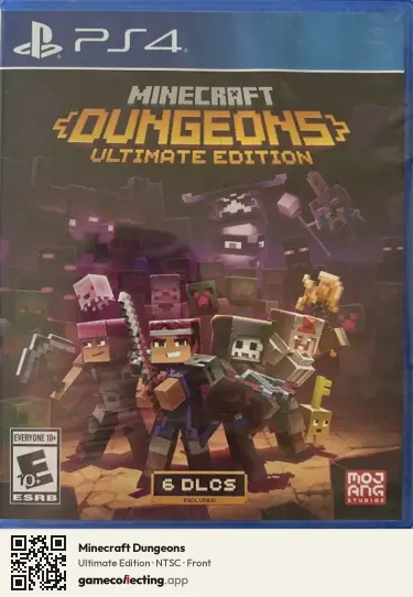 Minecraft Dungeons PlayStation 4, NTSC box front