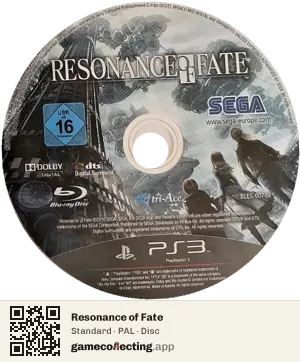 Resonance of Fate PlayStation 3, PAL disc