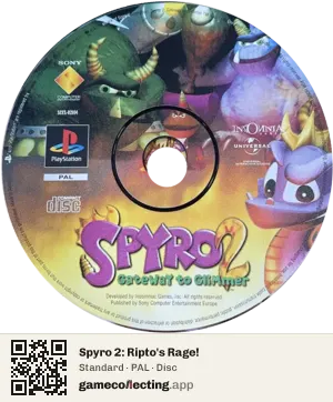 Spyro 2: Ripto's Rage! PlayStation, PAL disc