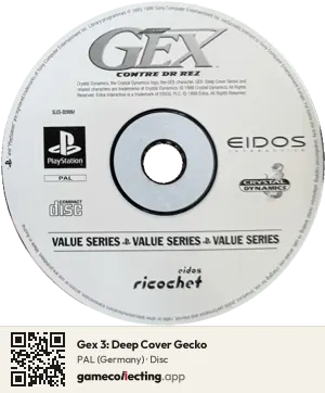 Gex 3: Deep Cover Gecko PlayStation, PAL disc