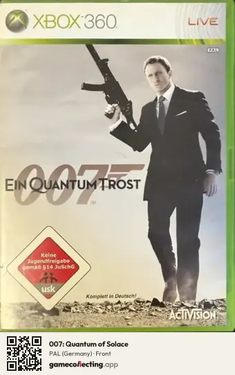 007: Quantum of Solace Xbox 360, Germany box front