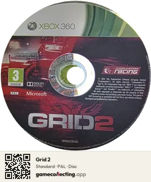 Grid 2 Xbox 360, PAL disc
