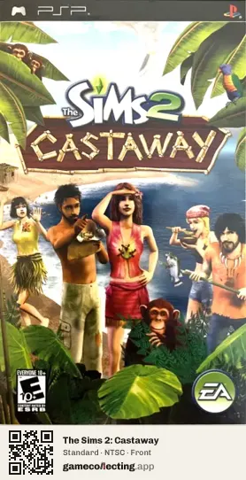 The Sims 2: Castaway PlayStation Portable, NTSC box front