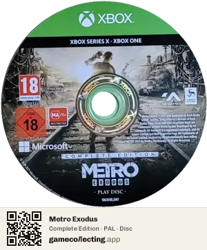 Metro Exodus Xbox One, PAL disc