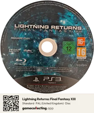 Lightning Returns: Final Fantasy XIII PlayStation 3, PAL disc