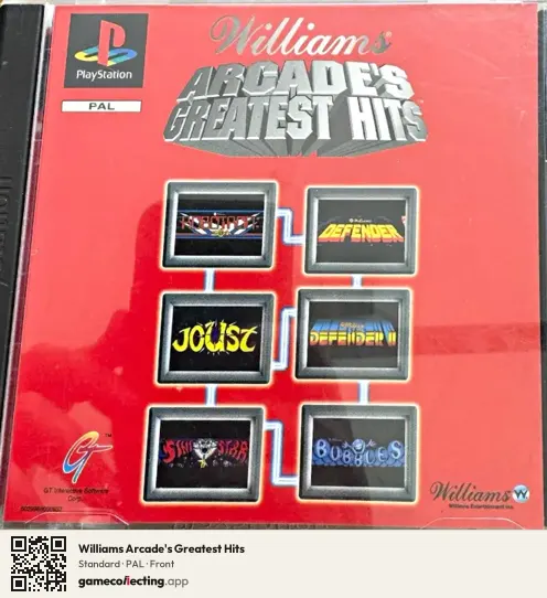 Williams Arcade's Greatest Hits PlayStation, PAL box front